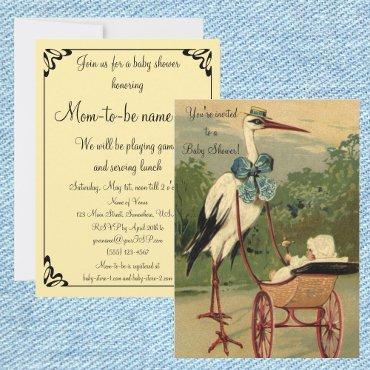 Vintage Victorian Stork