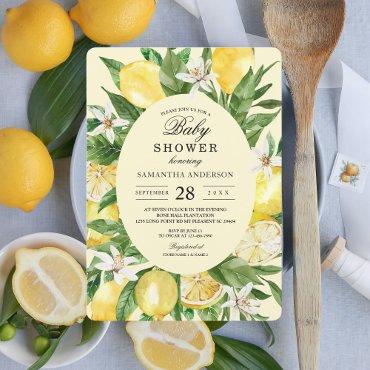 Vintage Watercolor Yellow Lemons Frame