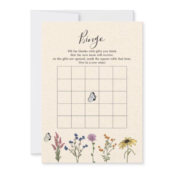 Vintage Wildflower Baby Shower Bingo Game