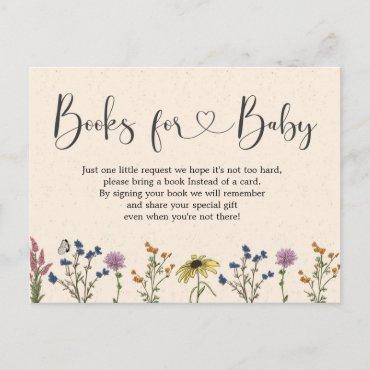 Vintage Wildflower Baby Shower Books For Baby  Postcard