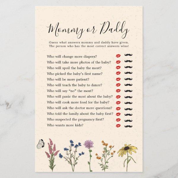 Vintage Wildflower Baby Shower Mommy or Daddy