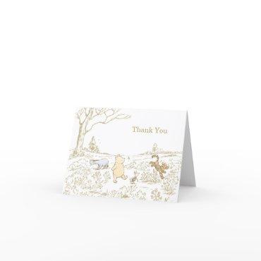 Vintage Winnie the Pooh 100 Acre Wood Birthday Thank You Card