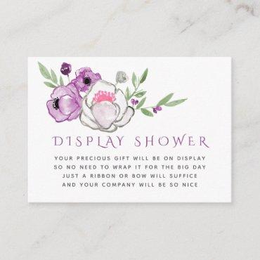 Violet and Sage Floral Baby Shower Display Shower Enclosure Card