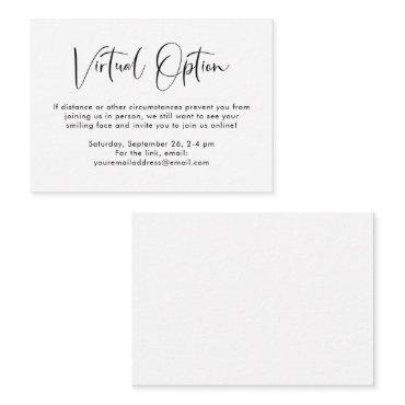 Virtual Option Baby Shower Enclosure Card