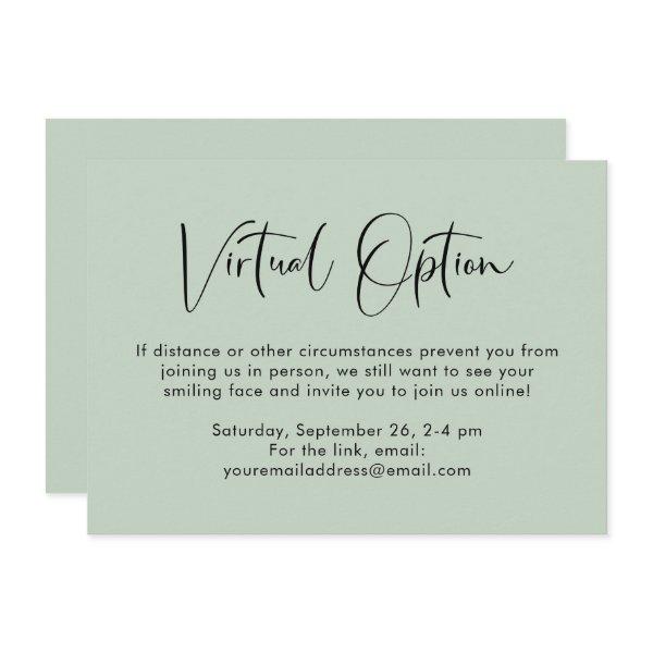 Virtual Option Baby Shower Sage Green Enclosure Card