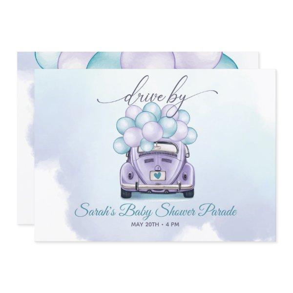 Watercolor Aqua Lilac Surprise DriveBy