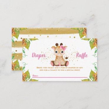 Watercolor Baby Giraffe Diaper Raffle Tickets Encl Enclosure Card