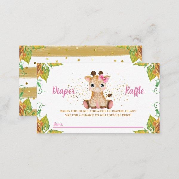 Watercolor Baby Giraffe Diaper Raffle Tickets Encl Enclosure Card