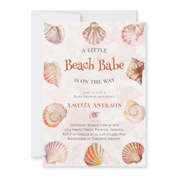 Watercolor Beach Babe Ocean Seashells