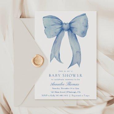 Watercolor Blue Bow Boy