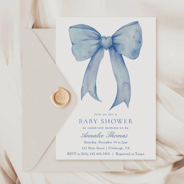 Watercolor Blue Bow Boy