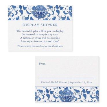 Watercolor Blue White Chinoiserie Display Shower Enclosure Card