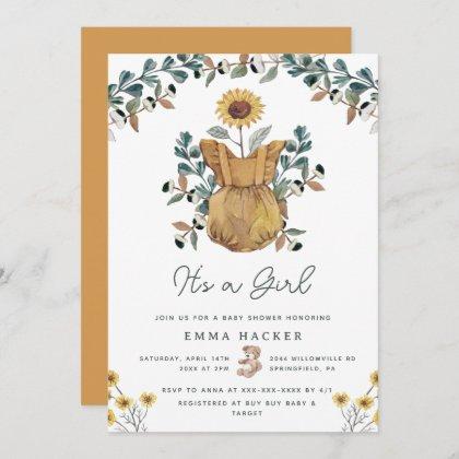 Watercolor Boho Floral Baby Girl Shower