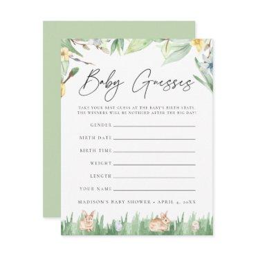 Watercolor Bunnies Baby Shower Guessing Game