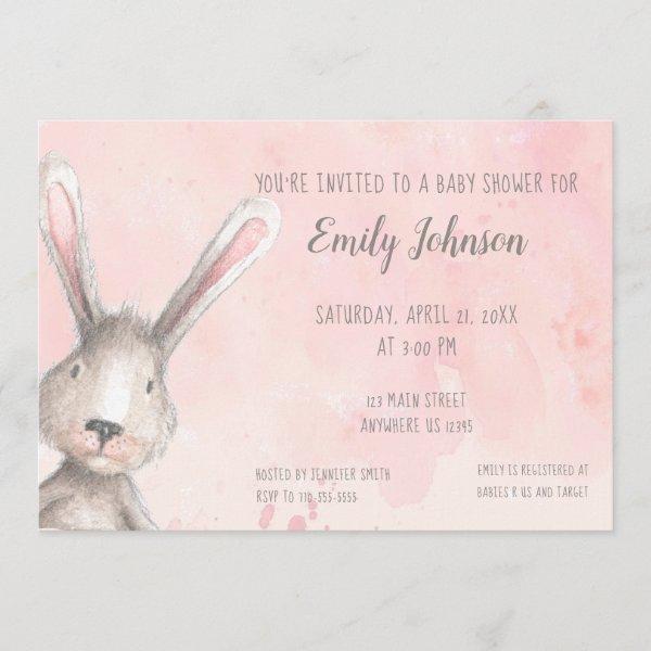 Watercolor Bunny Rabbit personalized