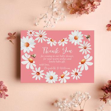 Watercolor Daisy & Bumblebee Baby Shower Thank You