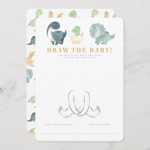Watercolor Dinosaur Baby Shower Game