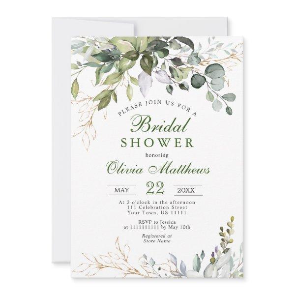 Watercolor Eucalyptus Greenery Bridal Shower