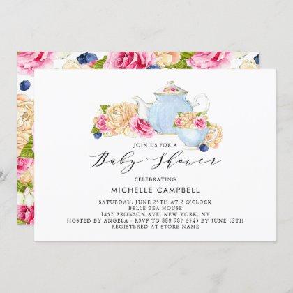 Watercolor Floral Baby Shower Tea Party