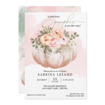 Watercolor Floral Coral Peach Pumpkin