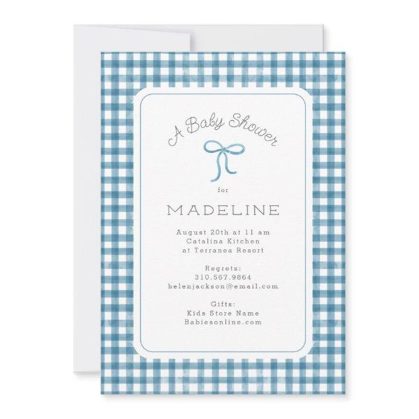 Watercolor Gingham Blue