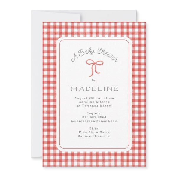 Watercolor Gingham Red