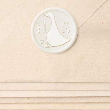 Watercolor Goose Duck Wildflower Baby Shower  Wax Seal Sticker