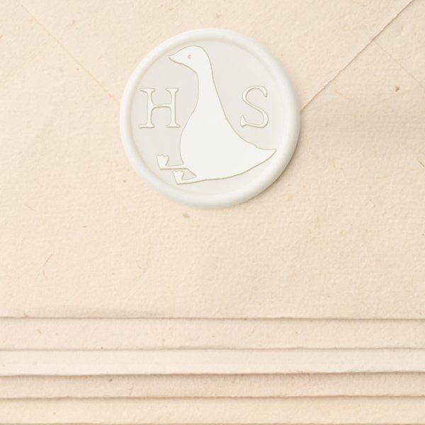 Watercolor Goose Duck Wildflower Baby Shower  Wax Seal Sticker