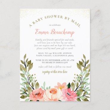 Watercolor Greenery Shower By Mail  Postcard