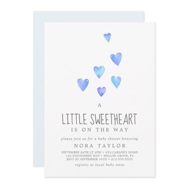 Watercolor Heart Boy Little Sweetheart