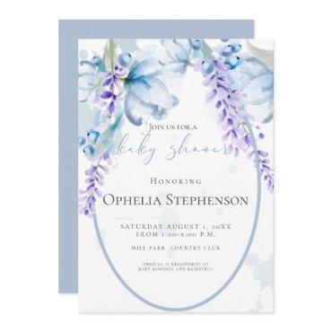 Watercolor Lavender -Dusty Blue Floral