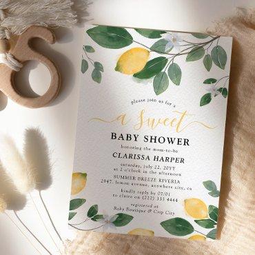 Watercolor Lemon & Greenery Sweet