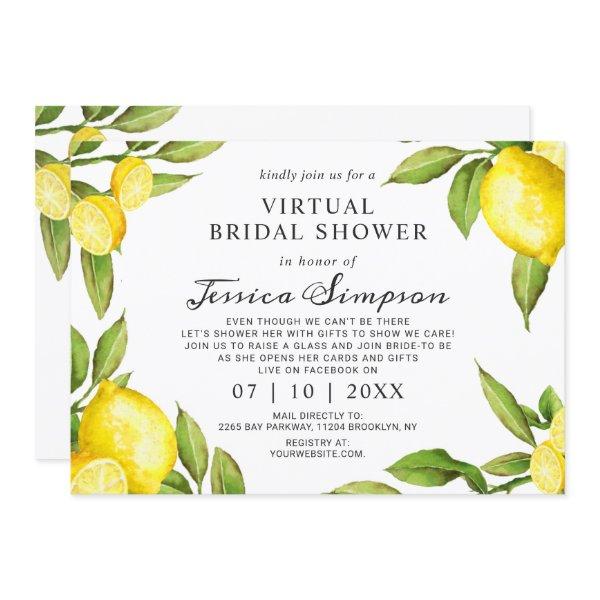 Watercolor Lemons Virtual Bridal Shower By Mail
