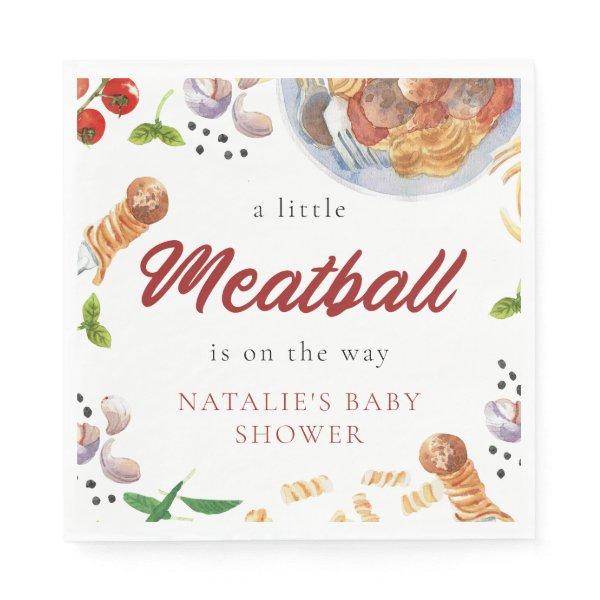 Watercolor Meatball Italian Baby Shower  Napkins