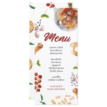 Watercolor Meatball Italian Menu