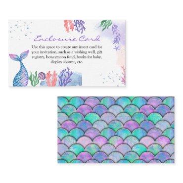 Watercolor Mermaid Baby Shower Enclosure Card