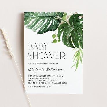 Watercolor Monstera Greenery Tropical