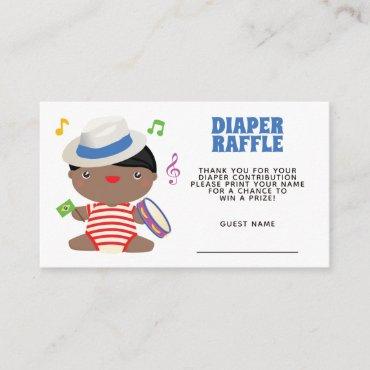 Watercolor Pilot Teddy Bear Diaper Raffle Enclosur Enclosure Card