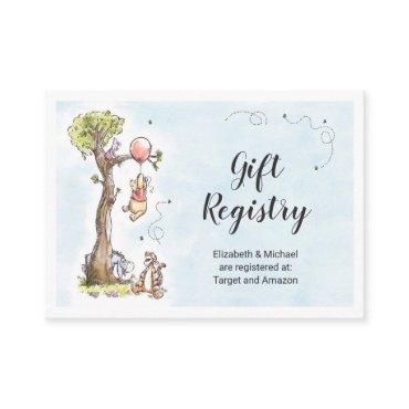 Watercolor Pooh Baby Shower Gift Registry Enclosure Card