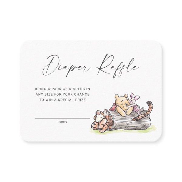Watercolor Pooh & Pals Diaper Raffle Insert Card