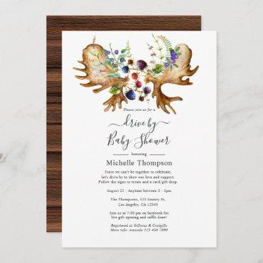 Watercolor Rustic Forest Drive By Shower