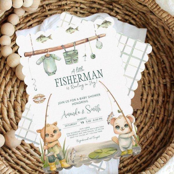 Watercolor Rustic Little Fisherman