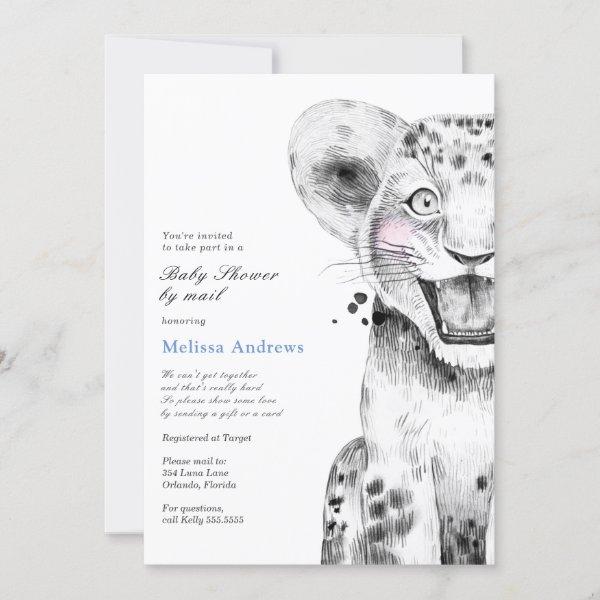 Watercolor Safari Lion Cub Baby Shower by Mail