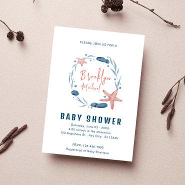Watercolor Starfish Coral Reef Baby Shower