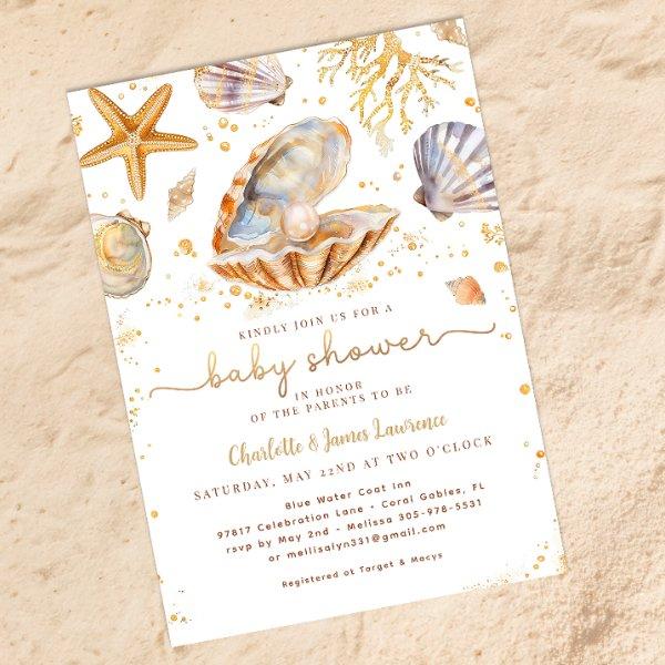 Watercolor Summer Ocean Little Pearl