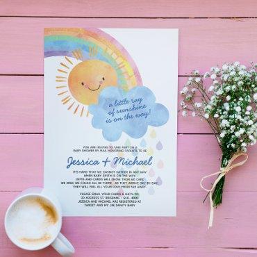 Watercolor Sunshine Rainbow Baby Shower by Mail
