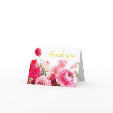 Watercolor Thank You Handwritten Script Roses