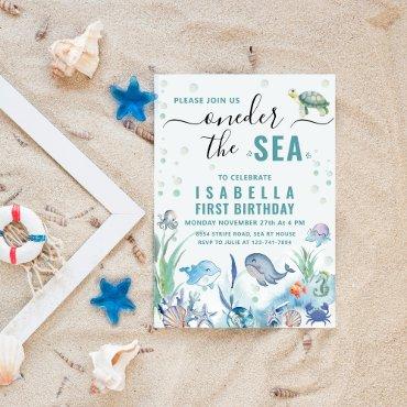 Watercolor under the sea 1st birthday