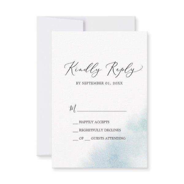 Watercolor Wash | Blue Simple RSVP Card