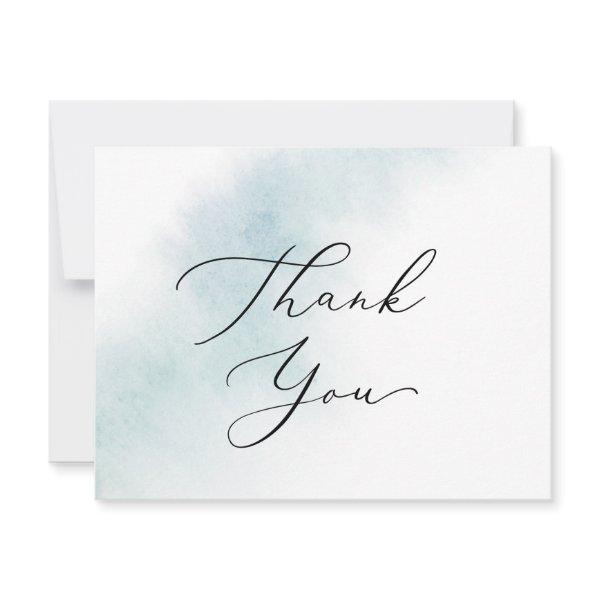 Watercolor Wash | Blue Thank You Card